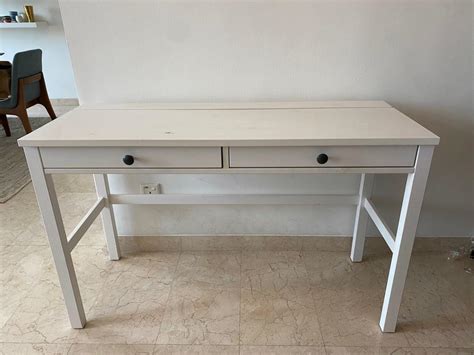 White IKEA Hemnes desk, study, vanity table, Furniture & Home Living, Furniture, Tables & Sets ...