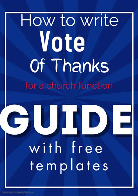 vote of thanks at a church function