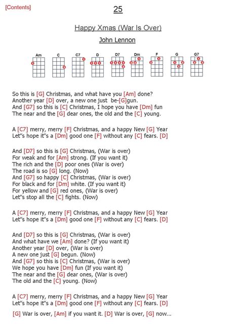 Happy Xmas (War Is Over) Sheet Music John Lennon Piano Chords/Lyrics ...