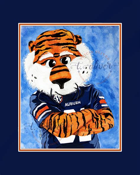 Aubie Auburn Mascot Print Officially Licensed by Auburn University - Etsy