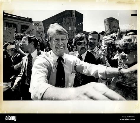 Jun. 05, 1976 - Jimmy Carter Electioneering and anti - Carter pickets Stock Photo - Alamy