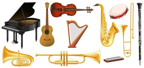 Different types of classical music instruments Vector | Free Download