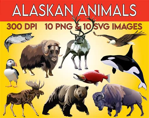 Alaskan Animals Clip Art - Etsy