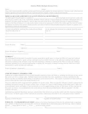 Fillable Online indiana hosa release form Fax Email Print - pdfFiller