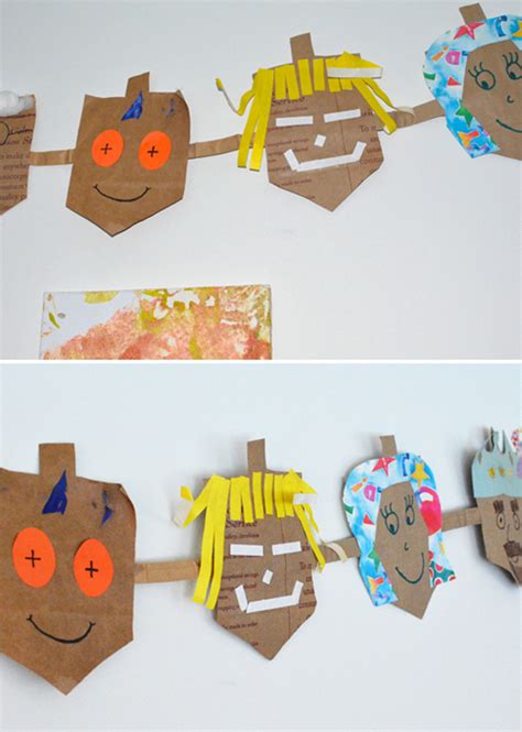 Here Comes Hanukkah - Recycled Dreidel Garland and More Hanukkah Craft ...