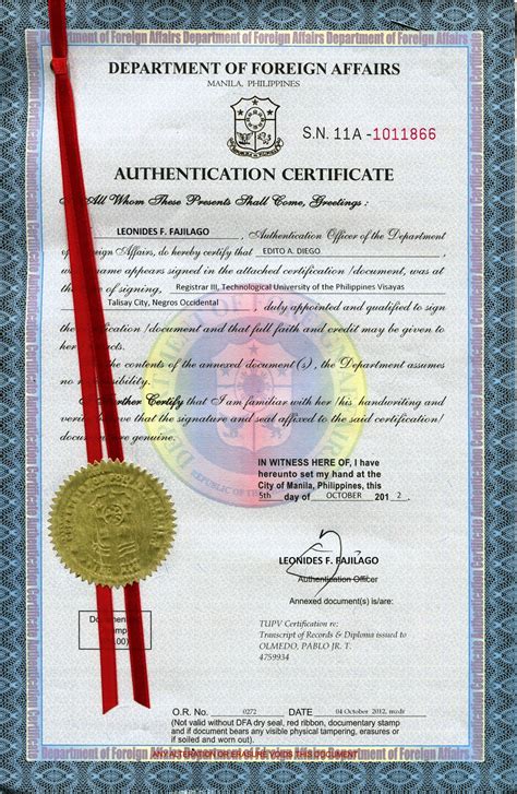 Red Ribbon Document Authentication Dfa Philippines Dumaguete - Bank2home.com