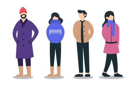 People Wearing Winter Clothes Art Graphic by MatFine · Creative Fabrica