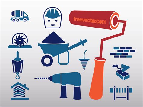 Construction Icons Vector Art & Graphics | freevector.com