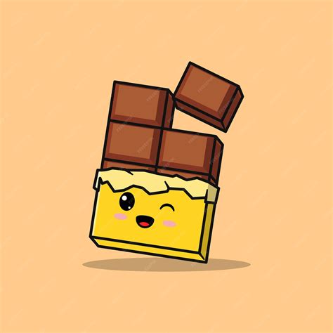 Premium Vector | Cute chocolate bar cartoon flat cartoon style