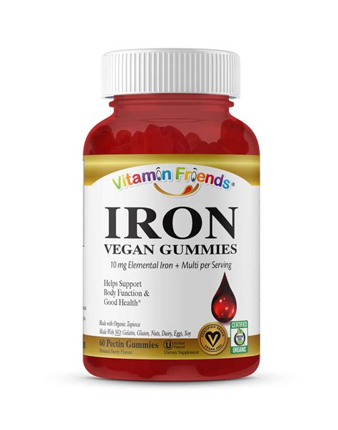 Vitamin Friends Iron Adult Gummies - Strawberry 60 Gummies - Walmart.com - Walmart.com