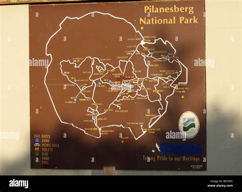 Pilanesberg National Park Reserve map / layout, drawing, scheme, close ...