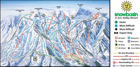 Snowbasin Resort trail map, Snowbasin Resort ski map, Snowbasin Resort snowboard map