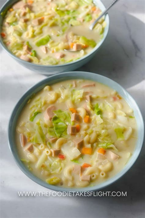 Sopas (Vegan Filipino Macaroni Soup) - The Foodie Takes Flight