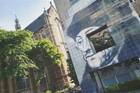 Erasmus monument, Rotterdam - marking the birth place of the philosopher. 550 years after his ...