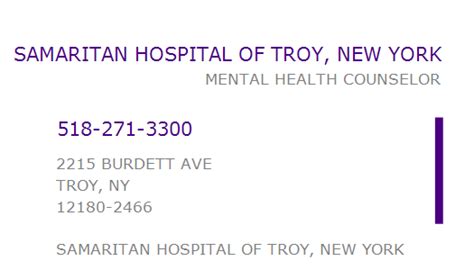 1043267727 NPI Number | SAMARITAN HOSPITAL OF TROY, NEW YORK | TROY, NY ...