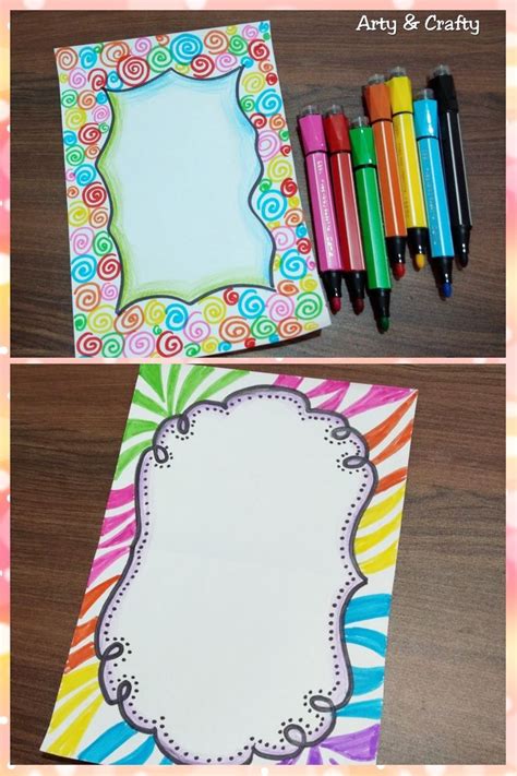 Simple Border Design | Border Design on Paper | Designs for Front Page or Project by Arty & Craf ...