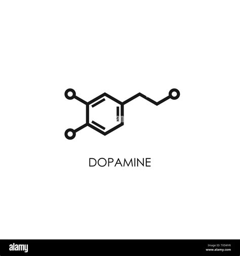 Dopamine molecular structure. neurotransmitter molecule. Skeletal ...