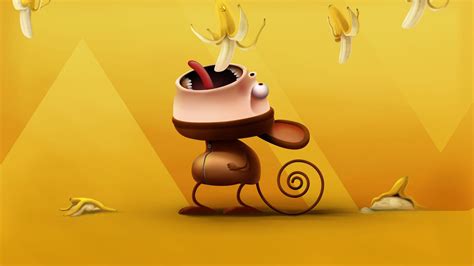 Monkey Eating Banana Cartoon HD Banana Wallpapers | HD Wallpapers | ID #52427