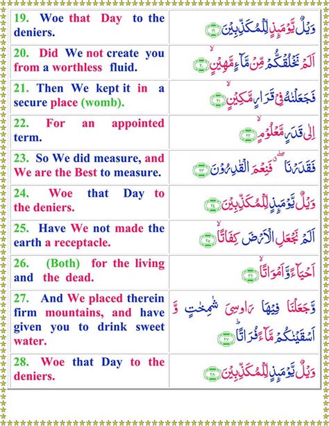 Read Surah Al-Mursalat Online with English Translation