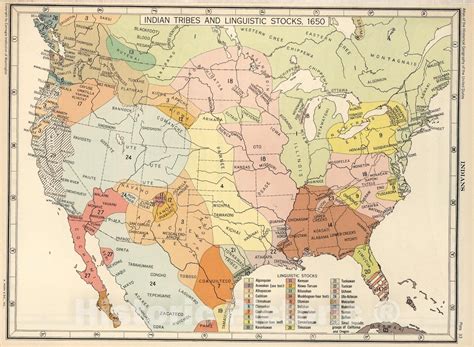 Historic Map : Plate 33. Facsimile Cartography 1492-1867. Indian Tribes ...