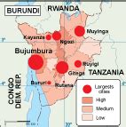 Burundi population map | Order and download Burundi population map