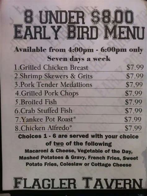 Flagler Tavern Menu, Menu for Flagler Tavern, New Smyrna Beach, Daytona Beach - Urbanspoon/Zomato