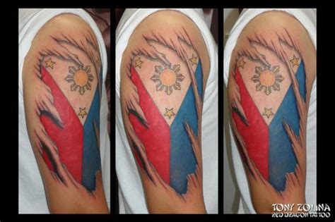 Filipino Flag under Ripped Flesh | Filipino tattoos, Tattoos, Filipino flag