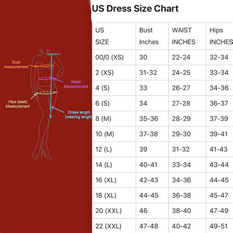 US Dress size chart – Wild Time Fashion