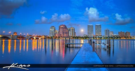 West Palm Beach Skyline Under Blue Moon Light | HDR Photography by ...