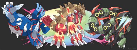 Mega Kyogre Mega Groudon and Mega Rayquaza Promo by Phatmon on DeviantArt