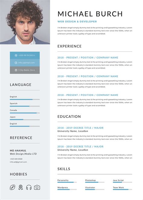 Cv And Resume Template Ai Psd And Ms Word Resume Design Template Cv | My XXX Hot Girl