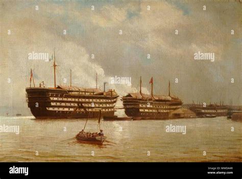 . HMS 'Excellent' and HMS 'Illustrious' . circa 1860s. Henry J. Morgan (1839–1917) Description ...