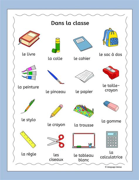 French classroom - Dans la classe - back to school vocab activities | French worksheets, French ...