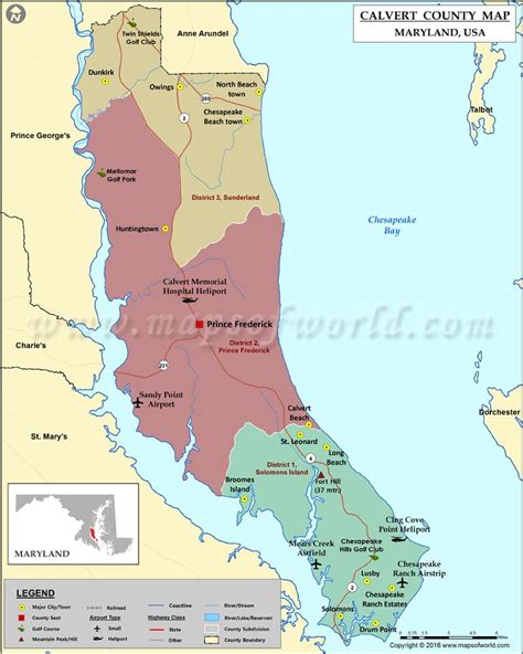 Map Of Calvert County - Cities And Towns Map