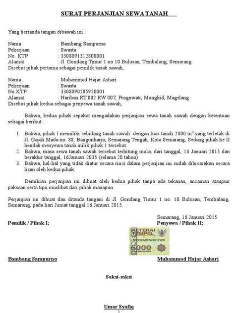 Contoh Surat Jual Beli Tanah yang Benar sesuai Hukum