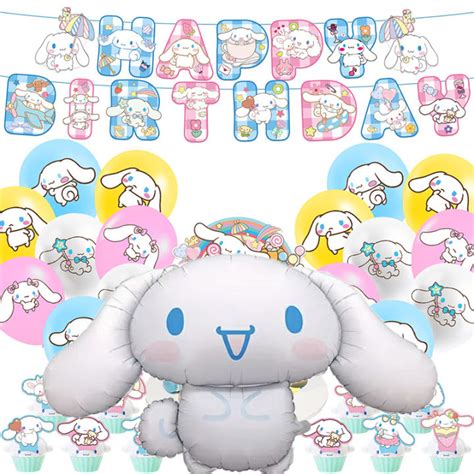 Sanrio Cinnamoroll Balloons banner cake toppers Birthday Party Decoraion Kids Children Party ...