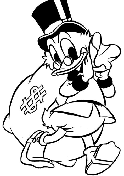 Scrooge McDuck Face Coloring Page - Free Printable Coloring Pages for Kids