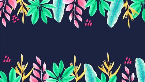 Free Vector | Tropical leaves background for zoom