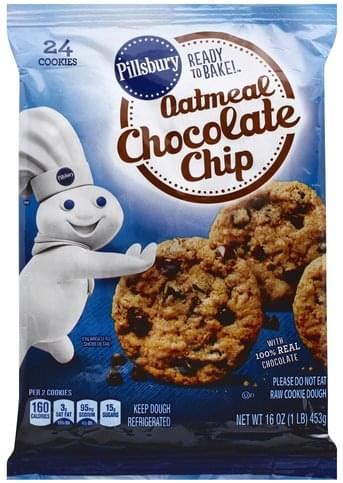 Pillsbury Oatmeal Chocolate Chip Cookie Dough - 16 oz, Nutrition Information | Innit