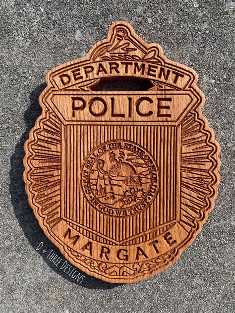 Margate Florida Wooden Police Badge // Custom Florida Police - Etsy