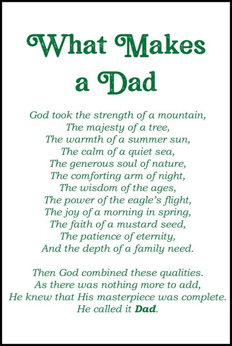 Father's Day Poem Printables