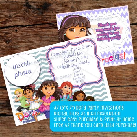 DIGITAL DOWNLOAD Dora and Friends Birthday Party Invitations - Etsy