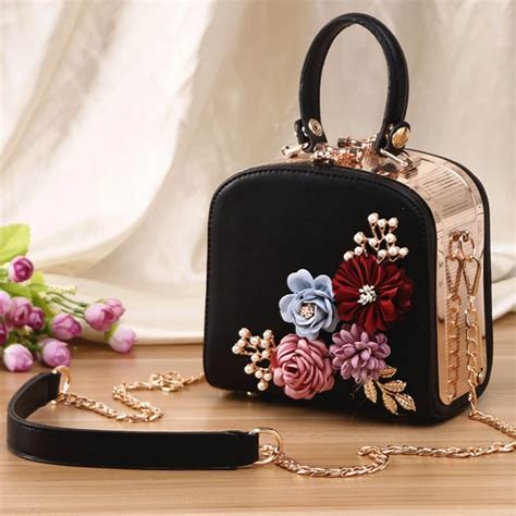 luxury evening party bags designer flower Dinner bag women famous brands messenger bags ladies ...