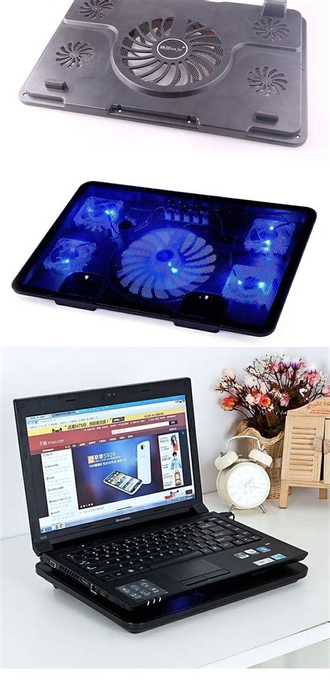 Hot Selling Gaming Laptop Cooler Five Quiet Fans Lcd Screen Strong Wind ...