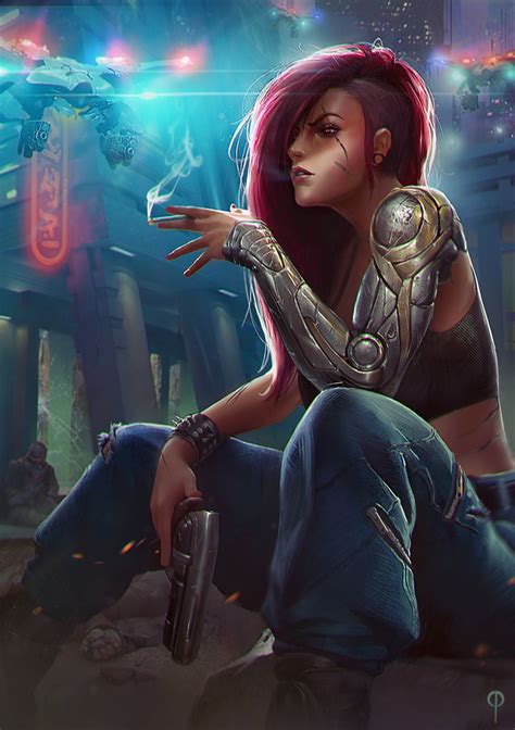 Took u long enough (Cyberpunk Girl) by Callergi | Cyberpunk girl, Cyberpunk character, Cyberpunk art