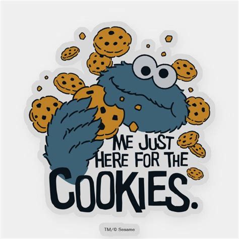 Cookie Monster | Me Just Here for the Cookies Sticker | Zazzle ...