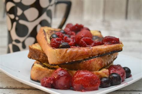 Vanilla French Toast Topped with Berries - Building Our Story