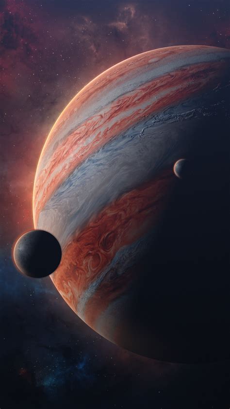 Jupiter Wallpaper 4K, Moons of , Solar system, Planet