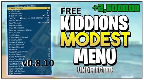 GTA V Online 1.53 Kiddion's Mod Menu showcase/download - YouTube