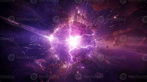 Explosion with purple lighting. Generative AI 30350781 Stock Photo at ...